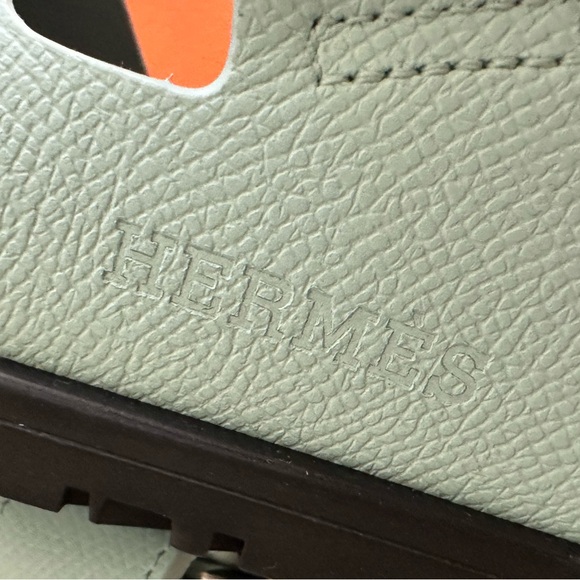 SNIB HERMÈS Bleu Cristaux Epsom Women’s Chypre Sandals - Picture 15 of 16